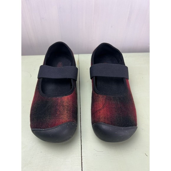 Keen Shoes Keen Red Black Buffalo Plaid Sienna Mary Jane Slip On